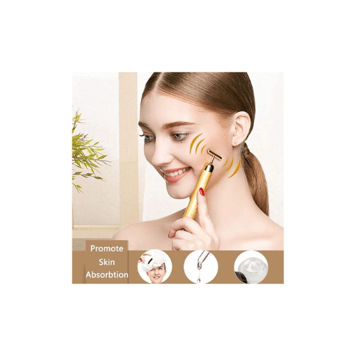 2 in 1 Electric Facial Massager with V & T Shape Roller, Waterproof Anti-Wrinkle Face Massager