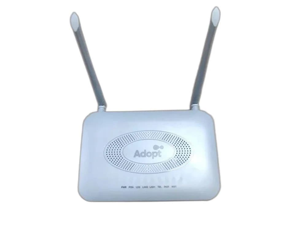 Adopt AD2X-1111 XPON ONT | 300Mbps Single Band Wireless Router | Dual Mode EPON/GPON | 2 Antennas, 2 Ports, VoIP Support