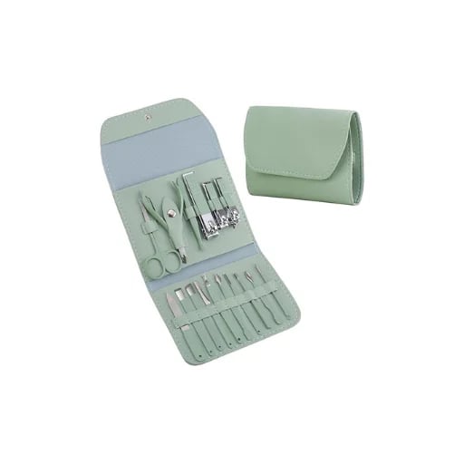 16-in-1 Manicure Pedicure Kit Professional Stainless Steel Grooming Set with Leather Case – Hand, Foot & Facial Care